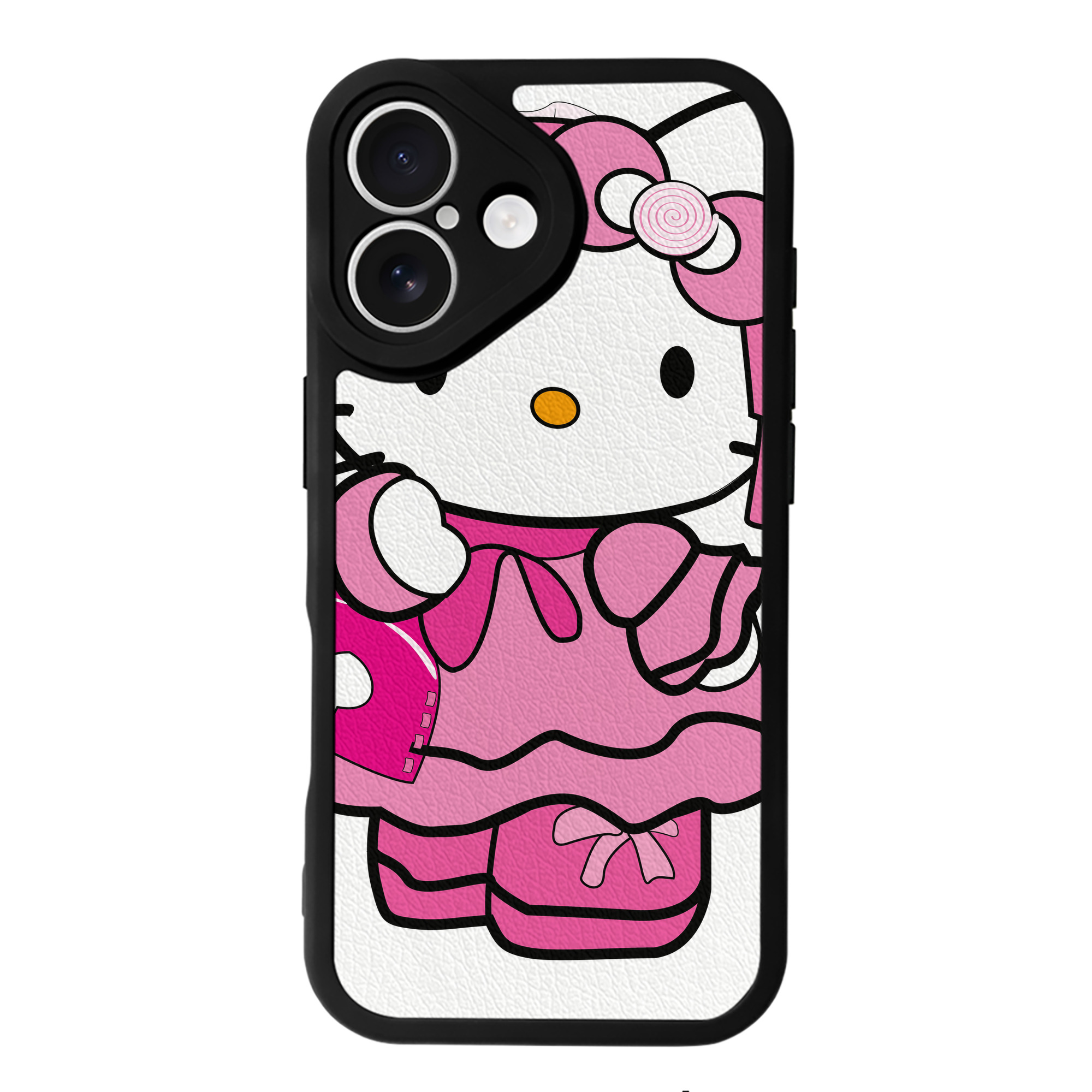 （画像用） Hello Kitty ハローキティ 【iPhone 16シリーズ対応】シリコンスマホケース（レザー調） 材質：シリコン